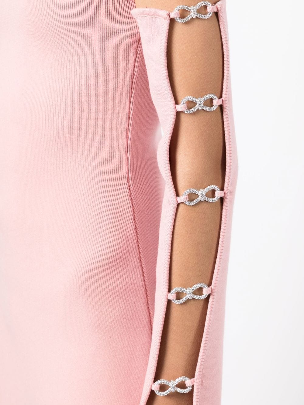 Shop Mach & Mach Crystal Bow Minidress In Pink