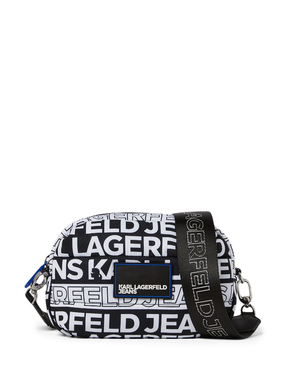 Karl Lagerfeld Jeans Logo-print Padded Shoulder Bag In Black