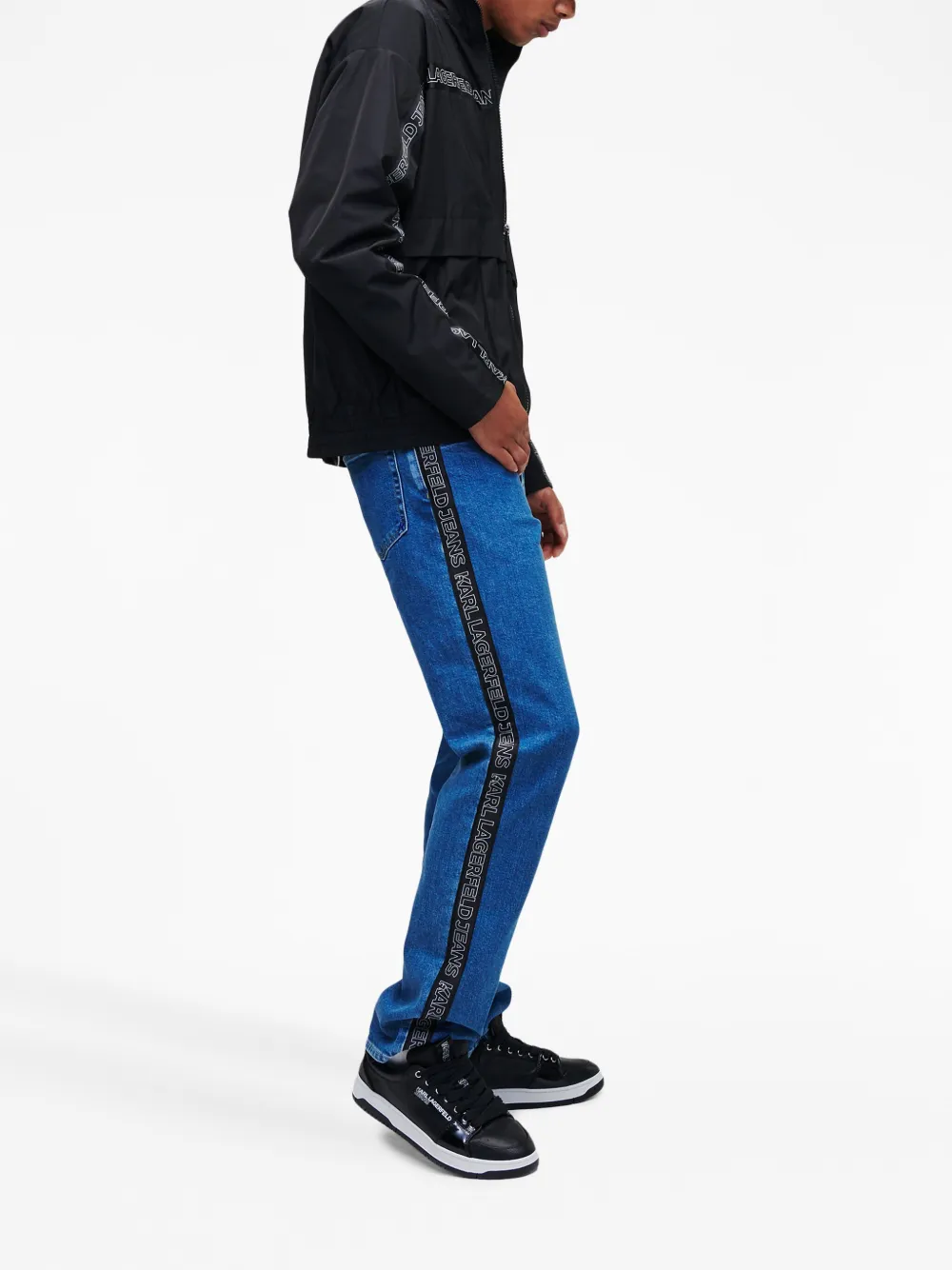 Karl Lagerfeld Jeans Jack met capuchon - Zwart