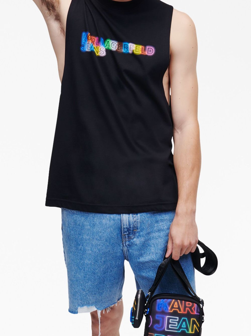 Shop Karl Lagerfeld Jeans All Love Tank Top In Black