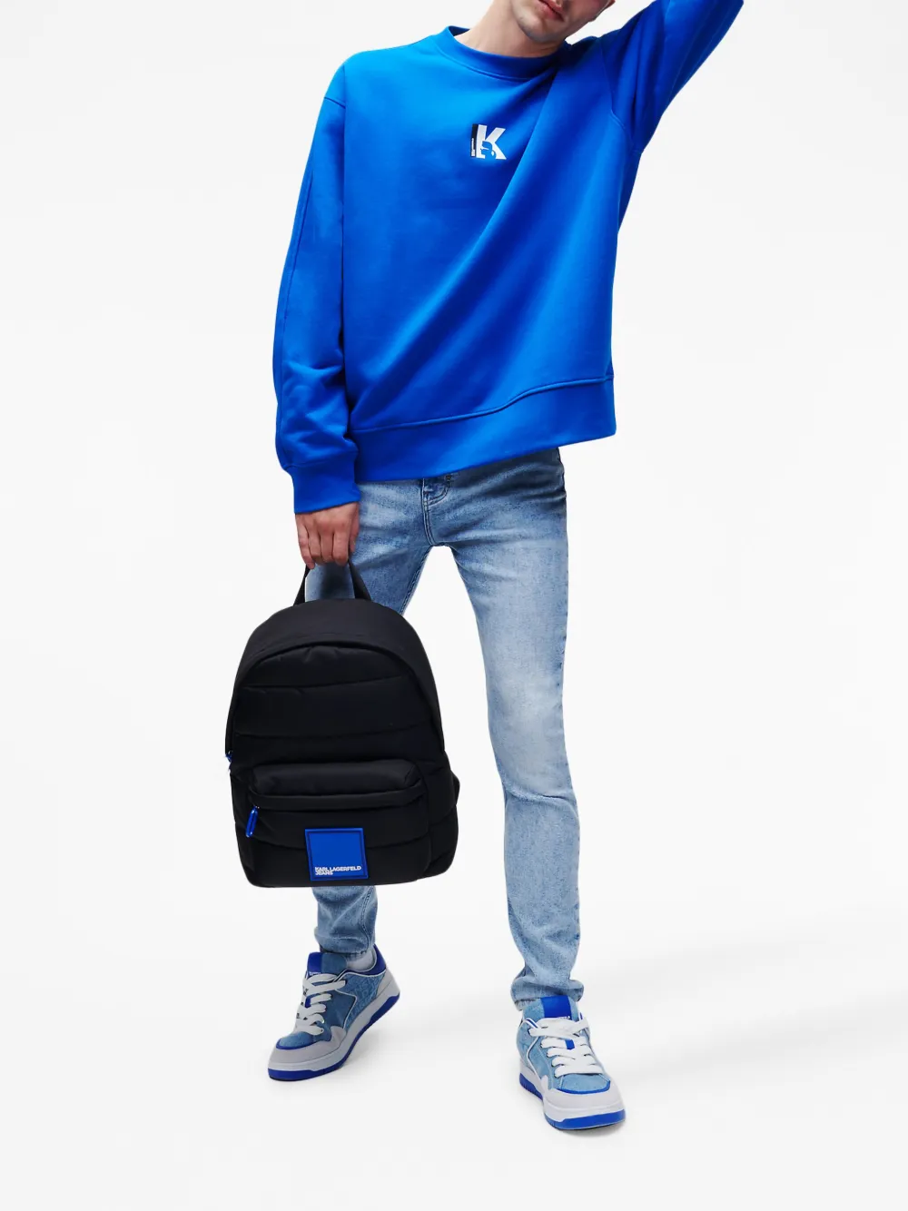 Karl Lagerfeld Jeans Sweater met logoprint - Blauw