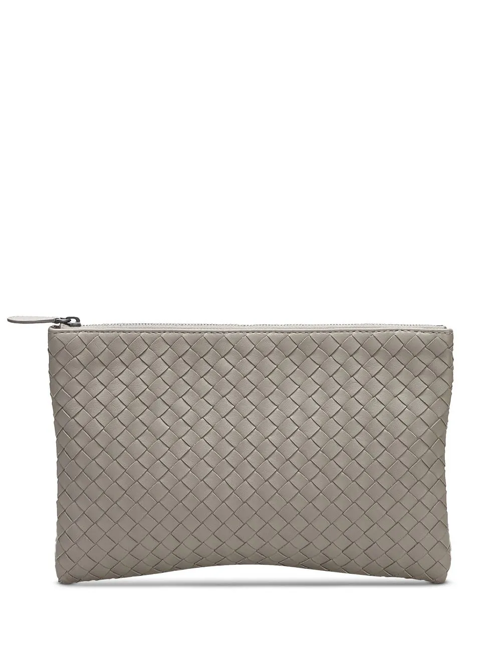 Pre-owned Bottega Veneta Intrecciato Zipped Clutch In 灰色