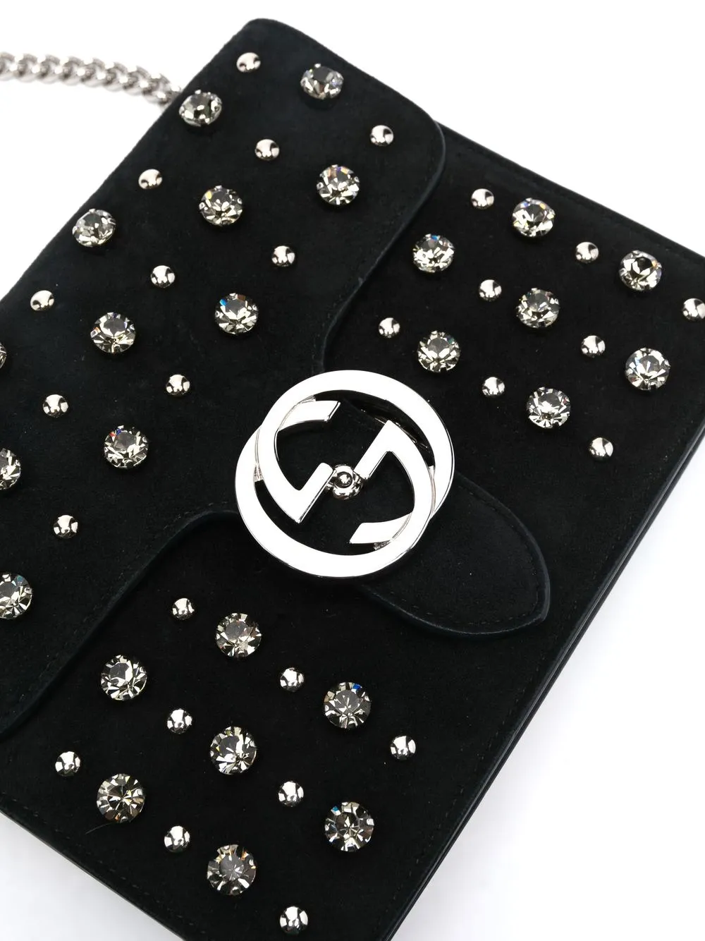 Preowned Gucci Interlocking G Crystalembellished Crossbody Bag In