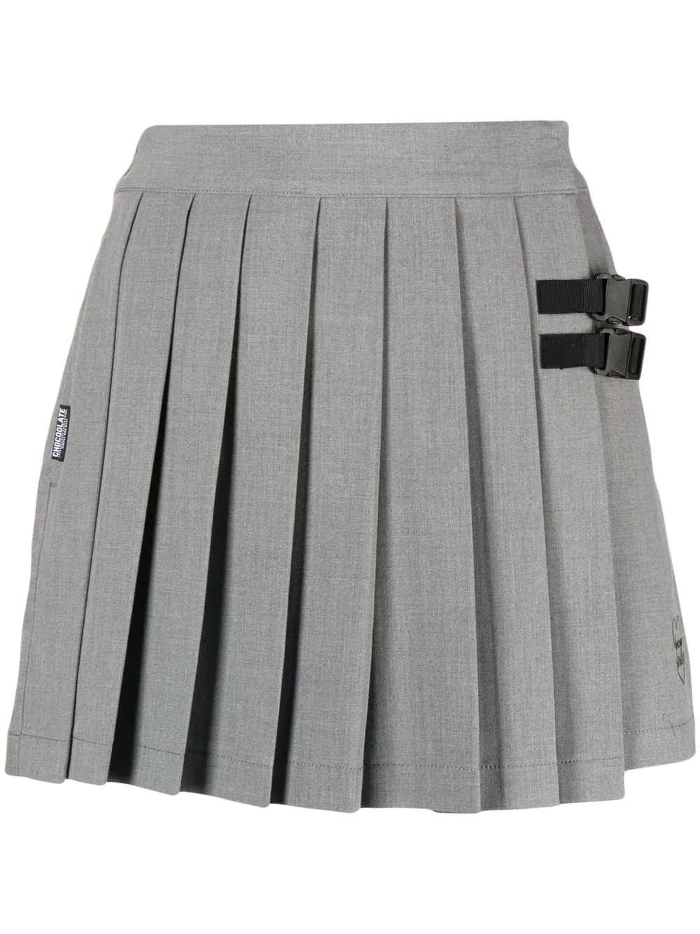 

CHOCOOLATE buckle-detail pleated skort - Grey