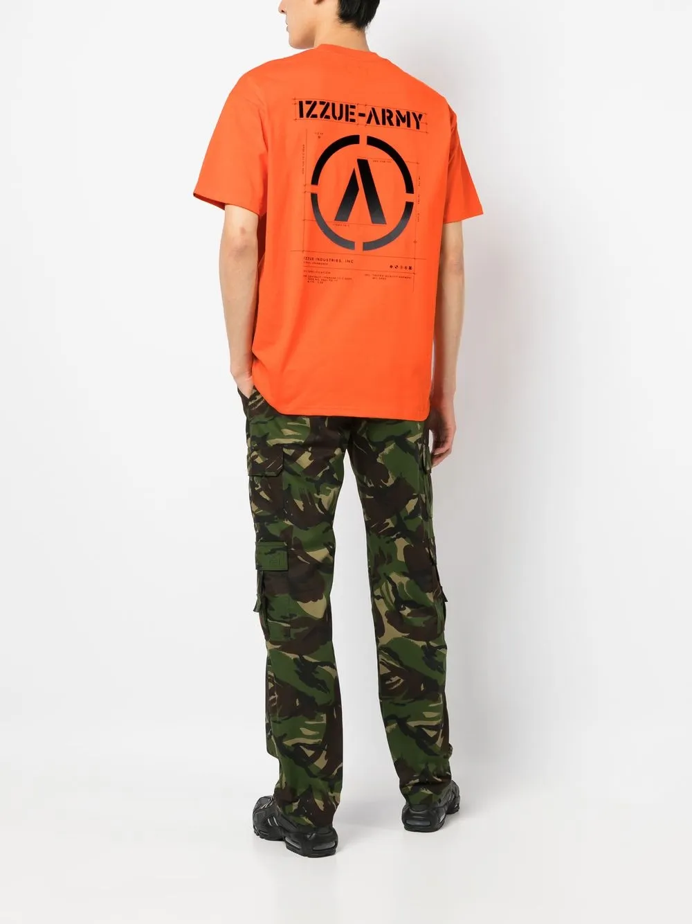 izzue T-shirt met grafische print - Oranje