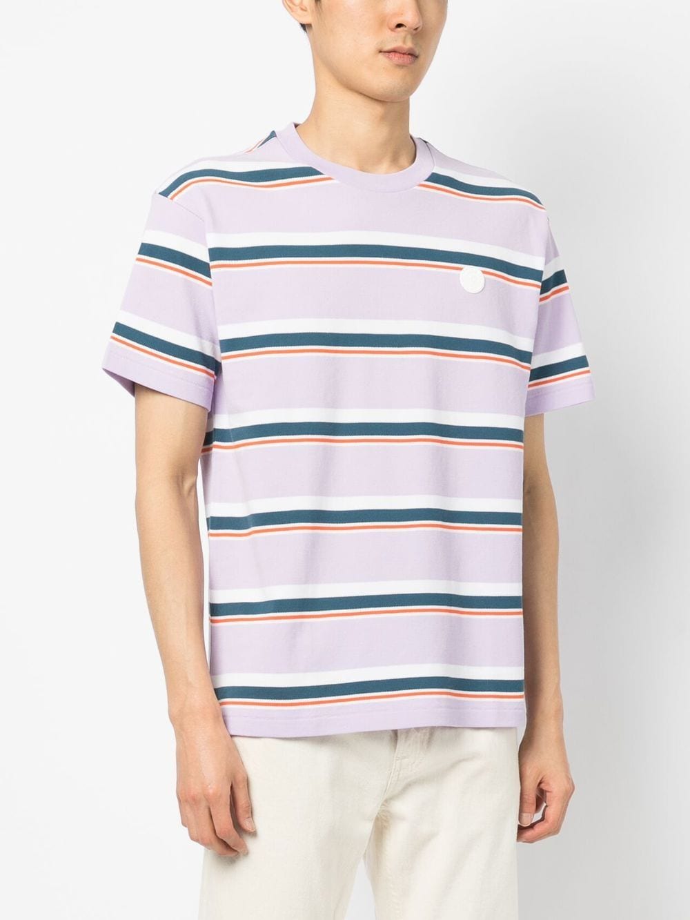 Shop Chocoolate Striped Logo-patch T-shirt In Purple