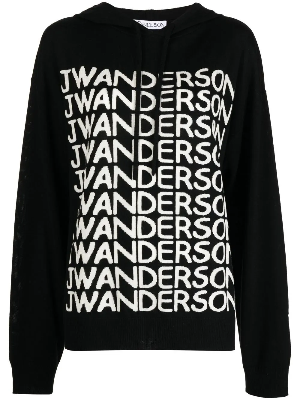 

JW Anderson intarsia-logo long-sleeve hoodie - Black