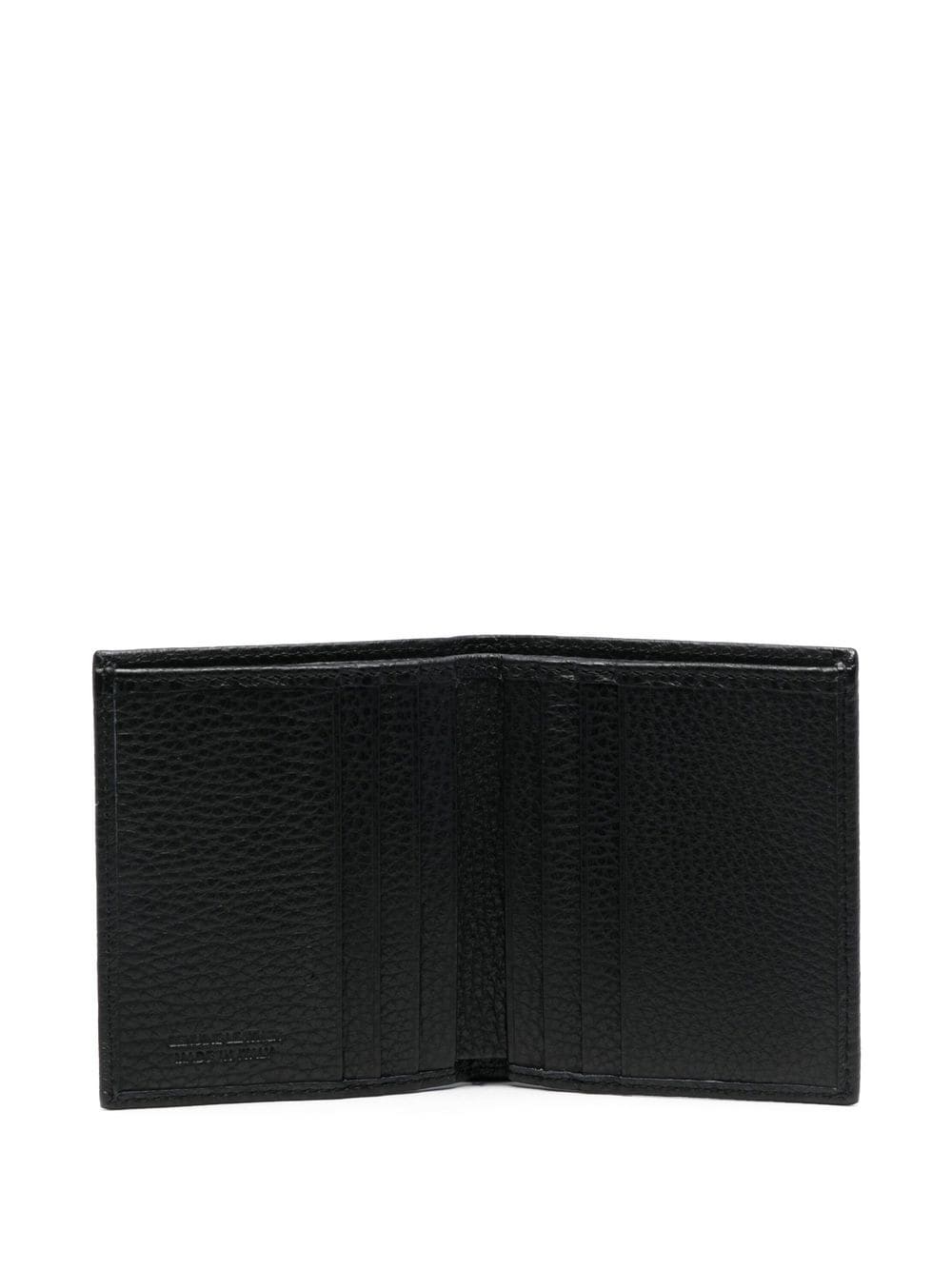 Shop Kiton Bi-fold Grained-leather Card Holder In Black
