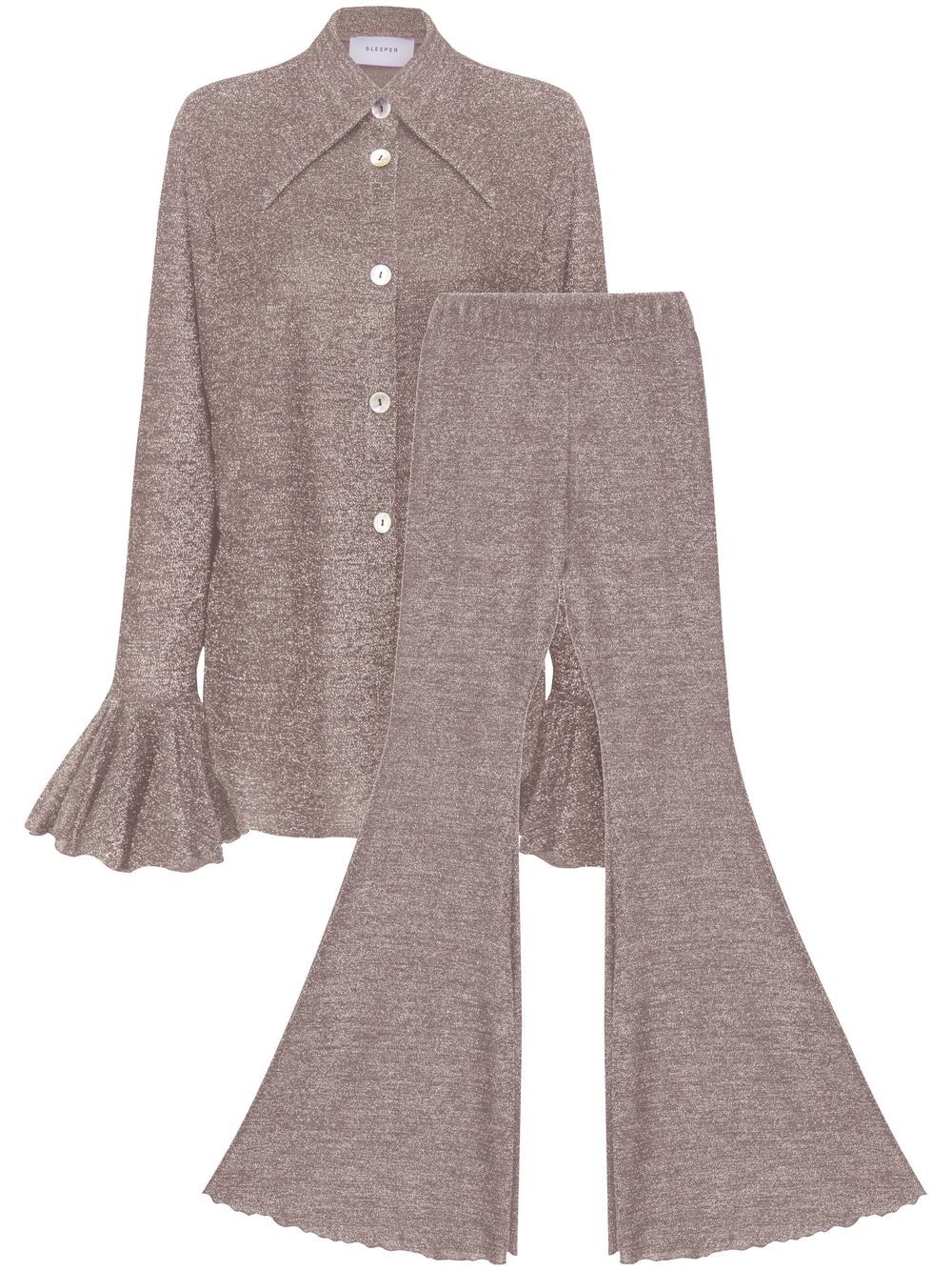 Sleeper Lurex Lounge Suit In Grey