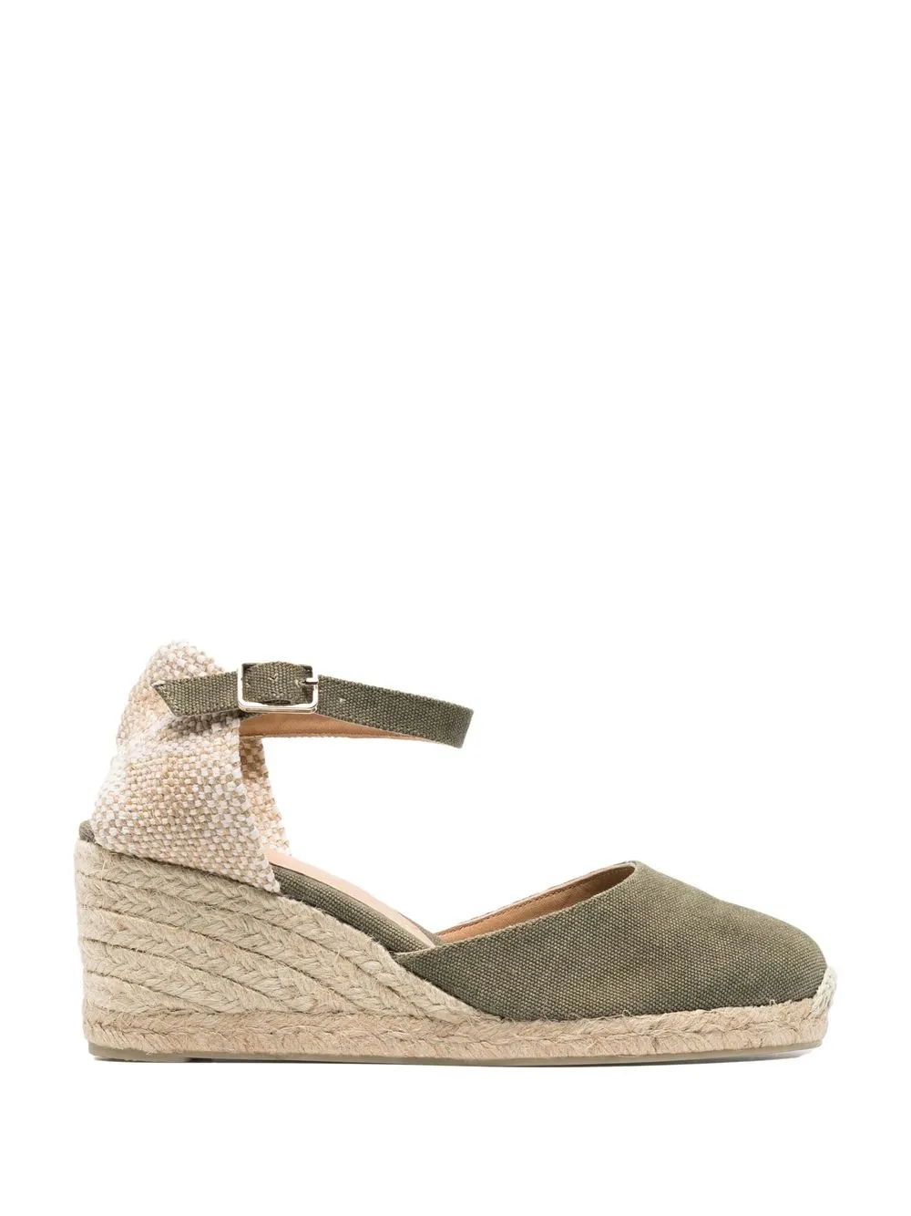 Castaã±er 70mm Raffia Wedge Espadrilles In Silver