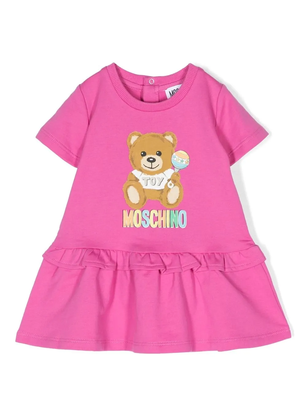 

Moschino Kids Teddy Bear-print ruffle dress - Pink