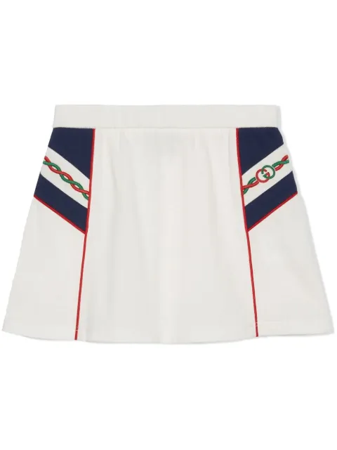 Gucci Kids torchon-embroidered jersey skirt