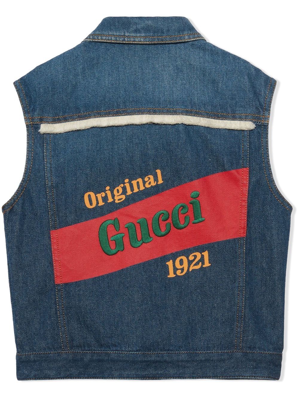 Gucci Kids Spijkergilet met geborduurd logo - Blauw