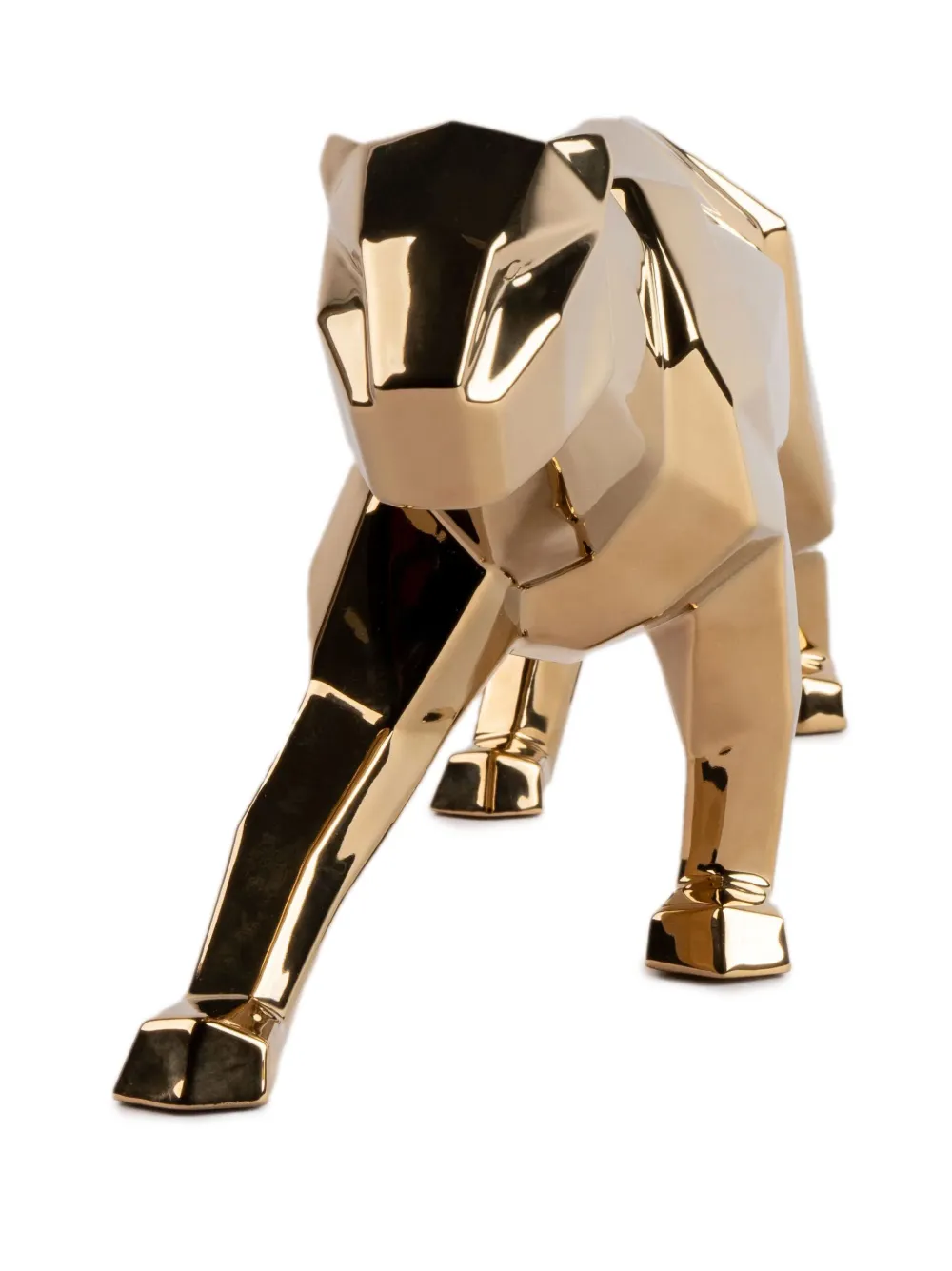 Lladrò Pantera Porcelain Decorative Scuplture In Gold