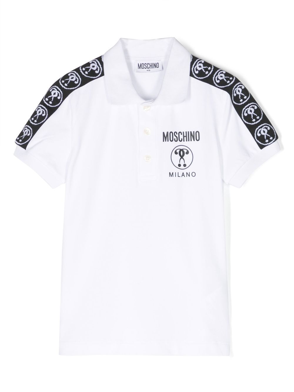 Image 1 of Moschino Kids polo à logo Double Question Mark