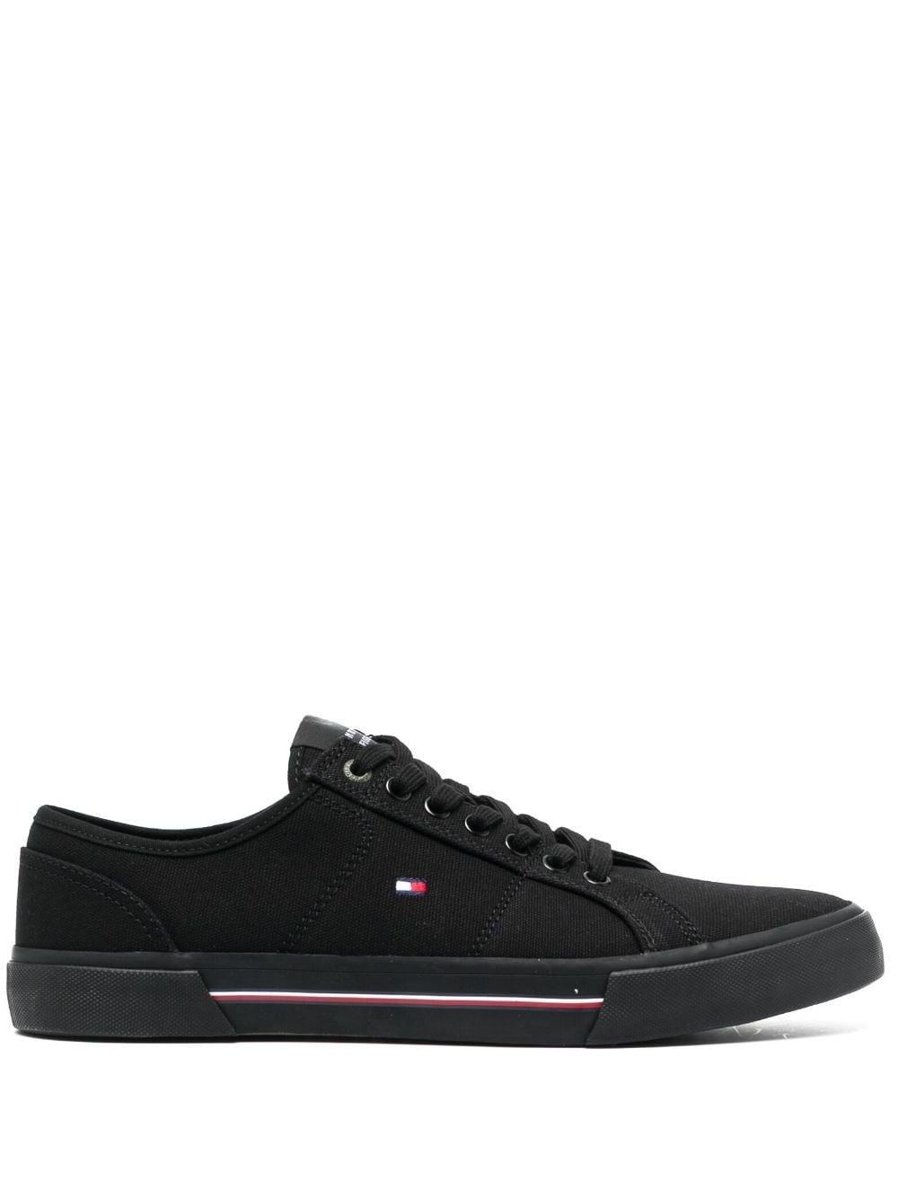 Tommy Hilfiger Signature-detail Low-top Trainers In Black