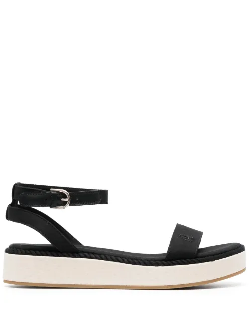 Sandales plateforme à logo brodé - Tommy Hilfiger - Modalova