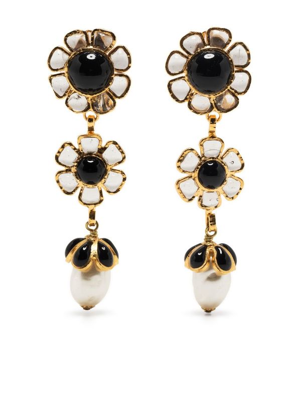 Gripoix floral drop earrings