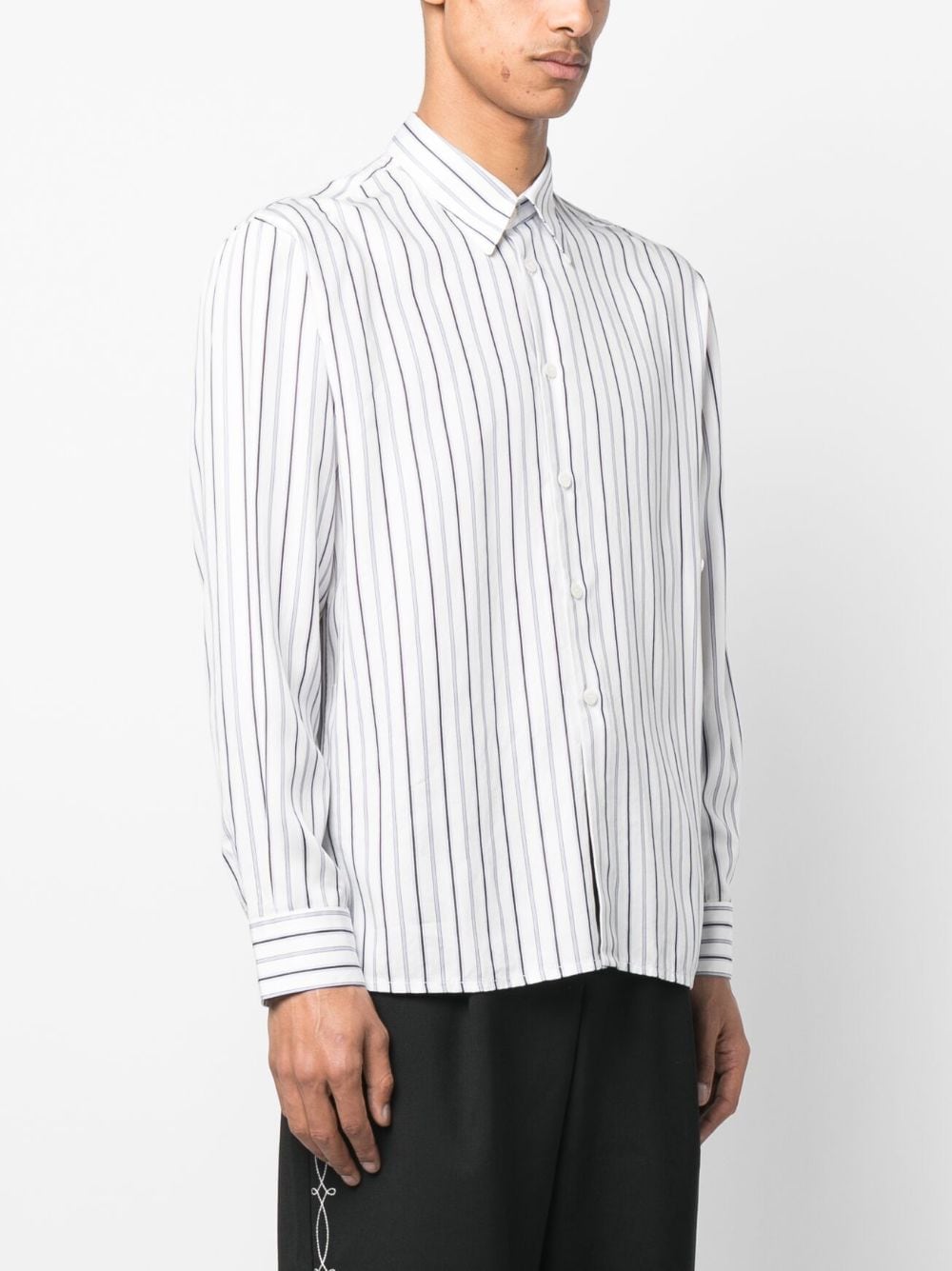 Shop Soulland Perry Striped Shirt In Weiss