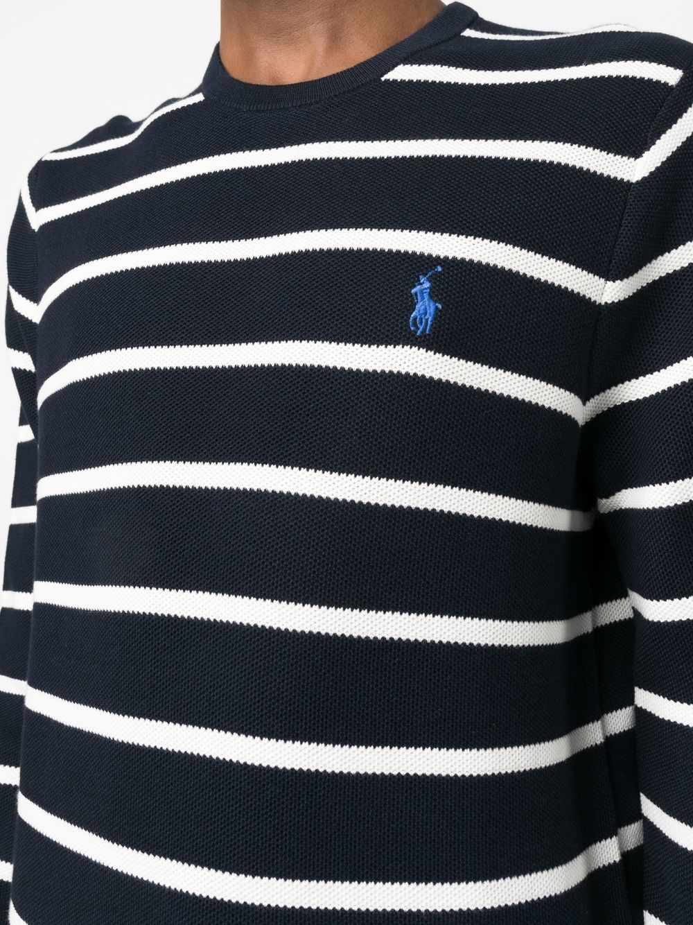 Shop Polo Ralph Lauren Striped Cotton Jumper In Blue
