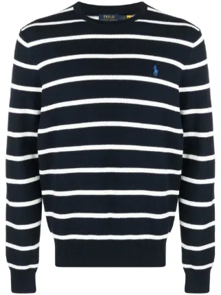 Polo Ralph Lauren Striped Cotton Jumper Blue FARFETCH AM