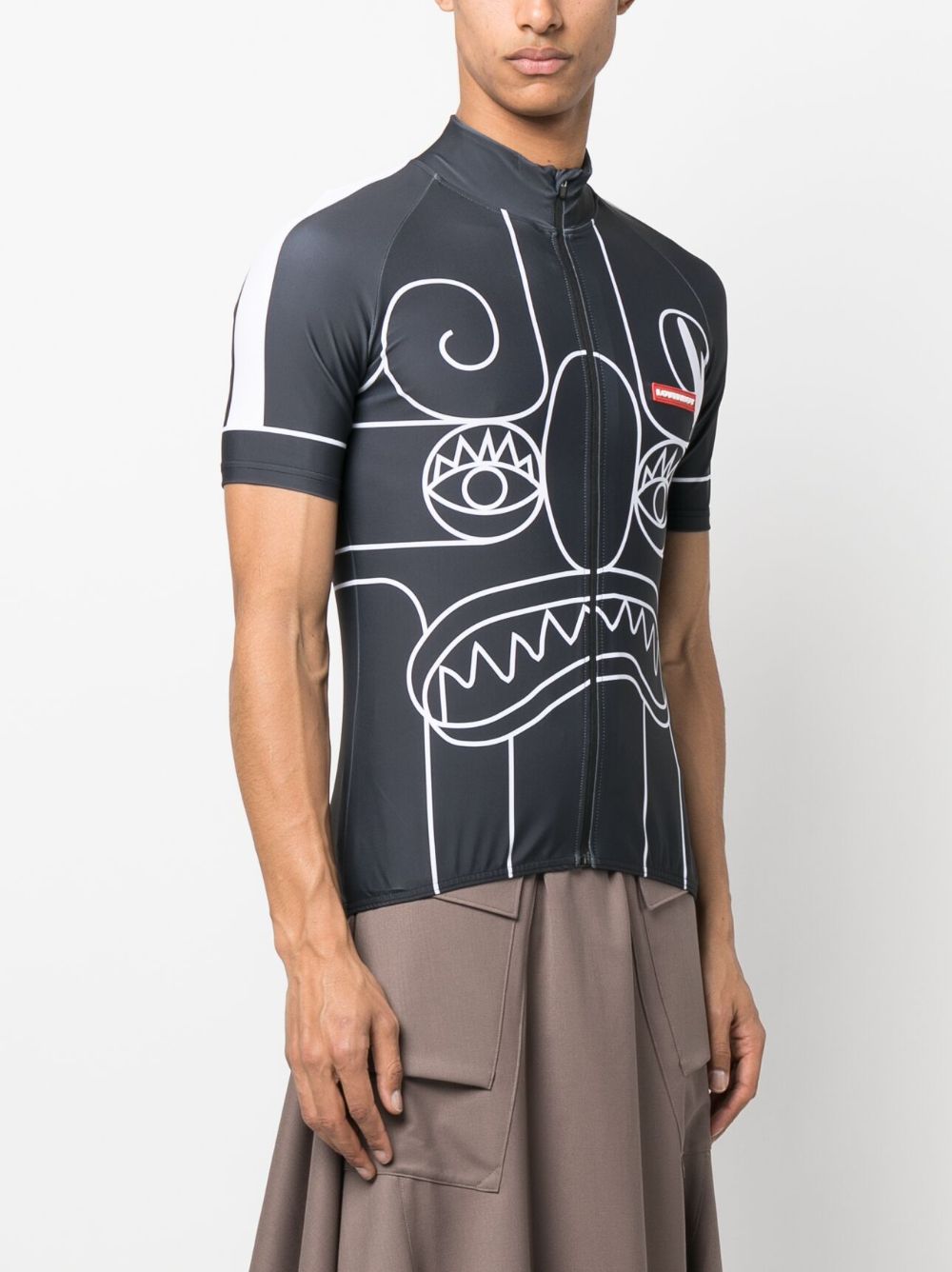 Shop Charles Jeffrey Loverboy Graphic-print Cycling T-shirt In Grau