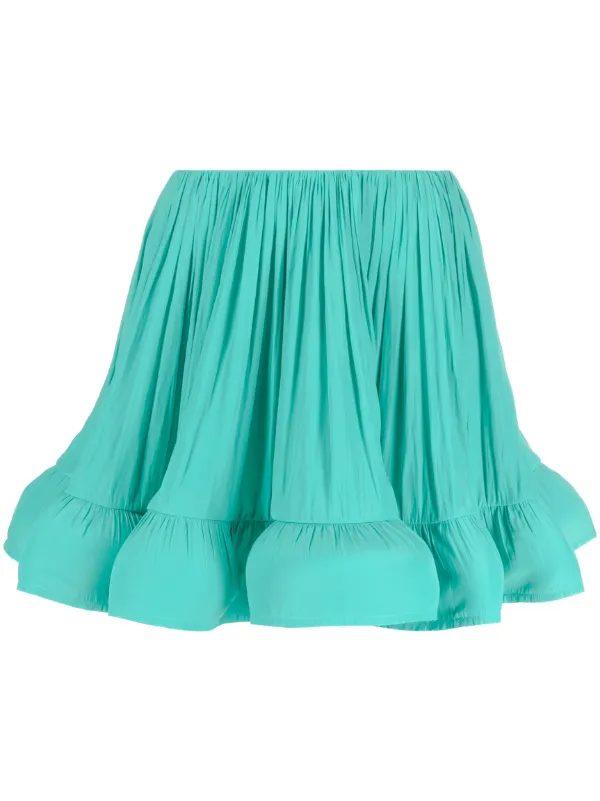 Flared ruffle outlet mini skirt