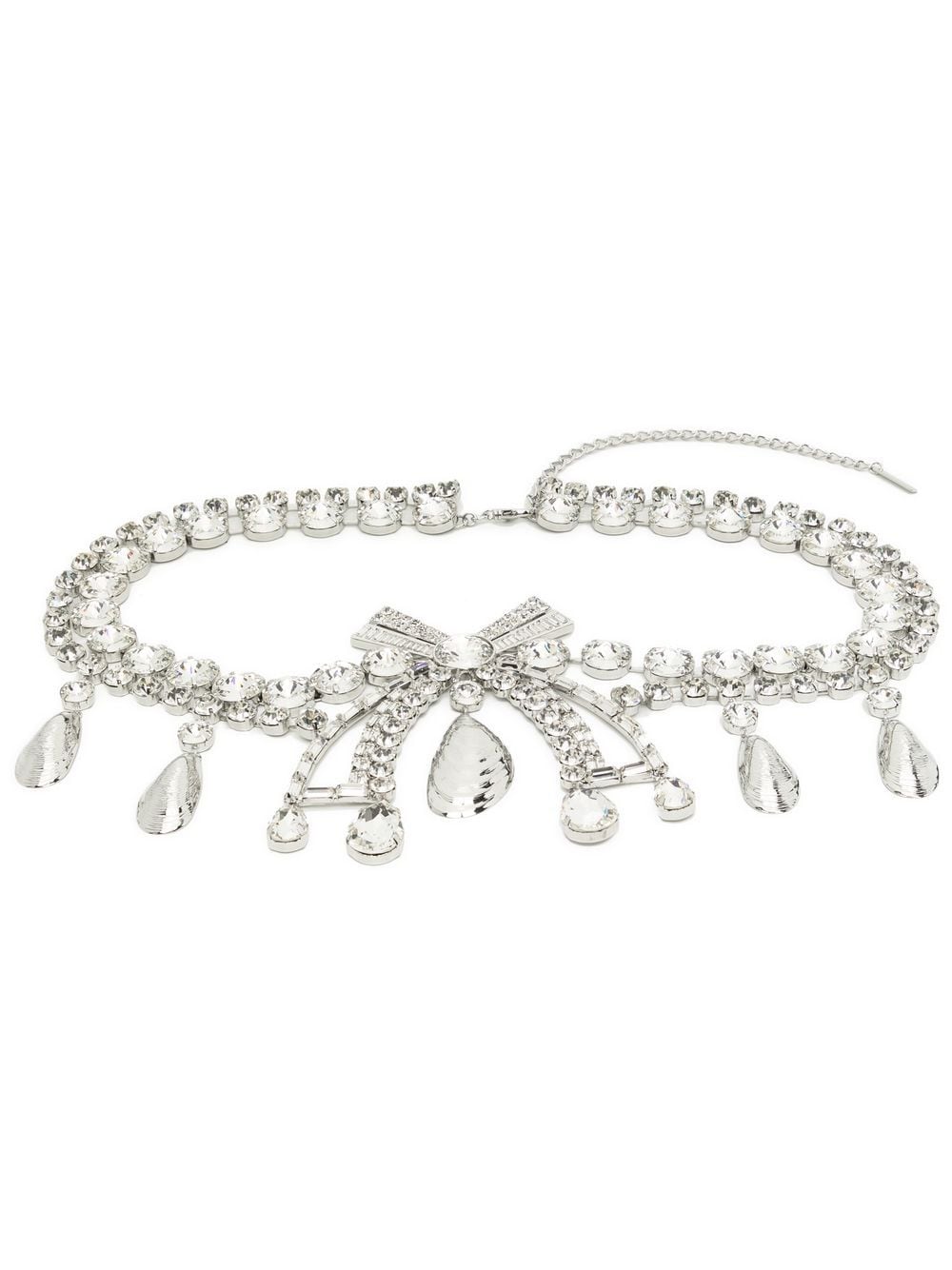Area Crystal-embellished Chain Necklace In Silver