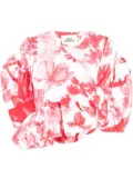 Kika Vargas puff sleeve floral-print top - Red