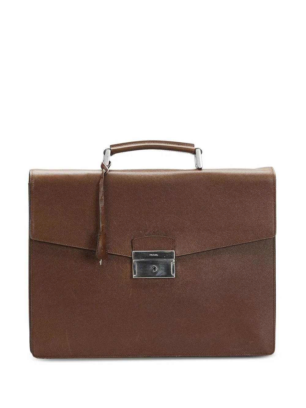 

Prada Pre-Owned leather top-handle briefcase - Brown