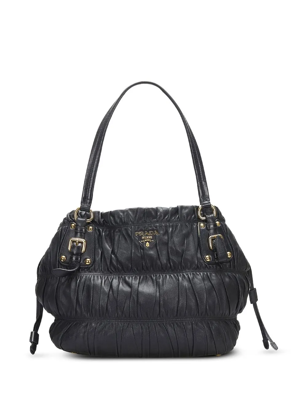 

Prada Pre-Owned Gaufre gathered leather tote bag - Black
