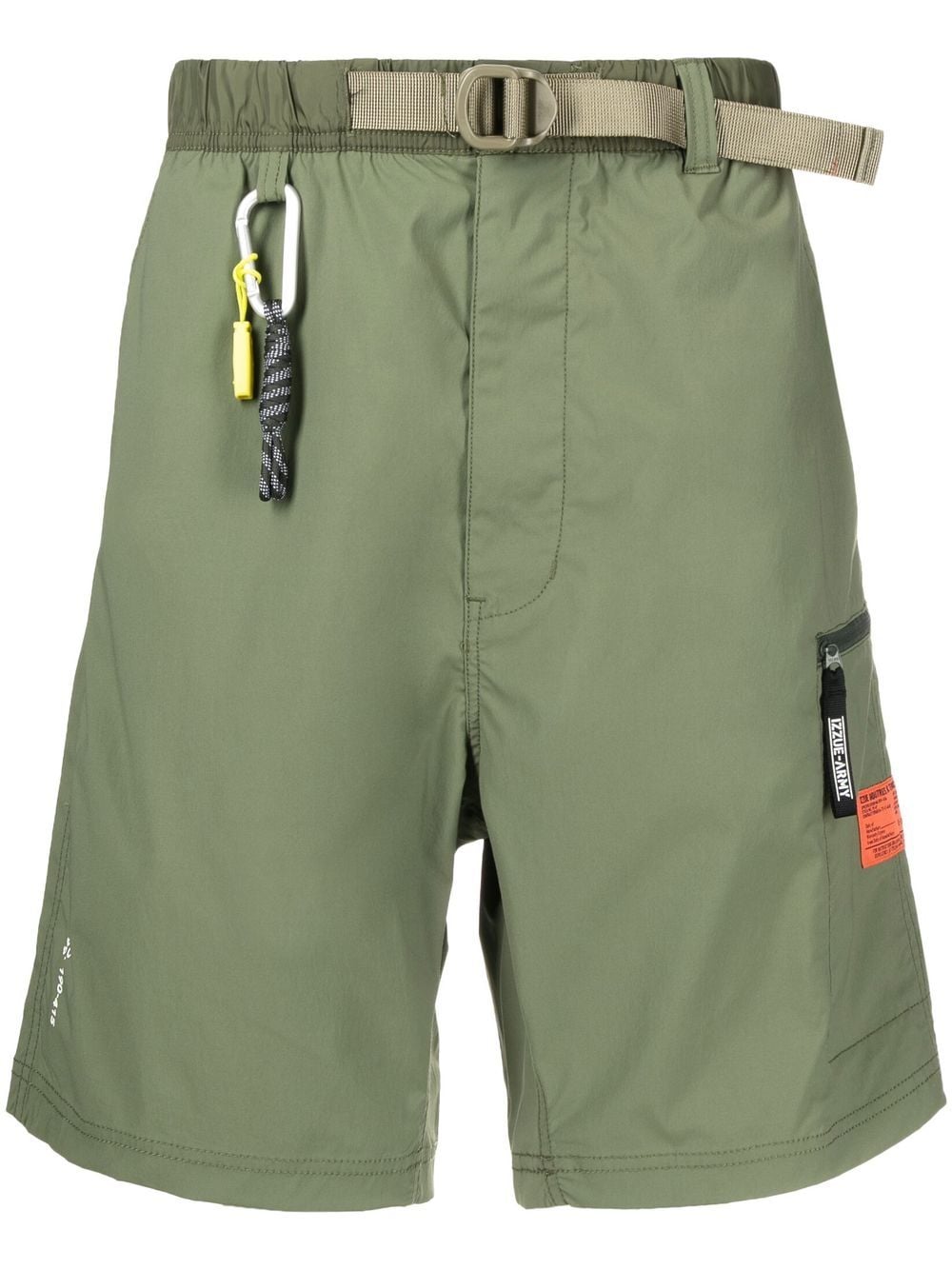 

izzue carabiner-attachment belted Bermuda shorts - Green