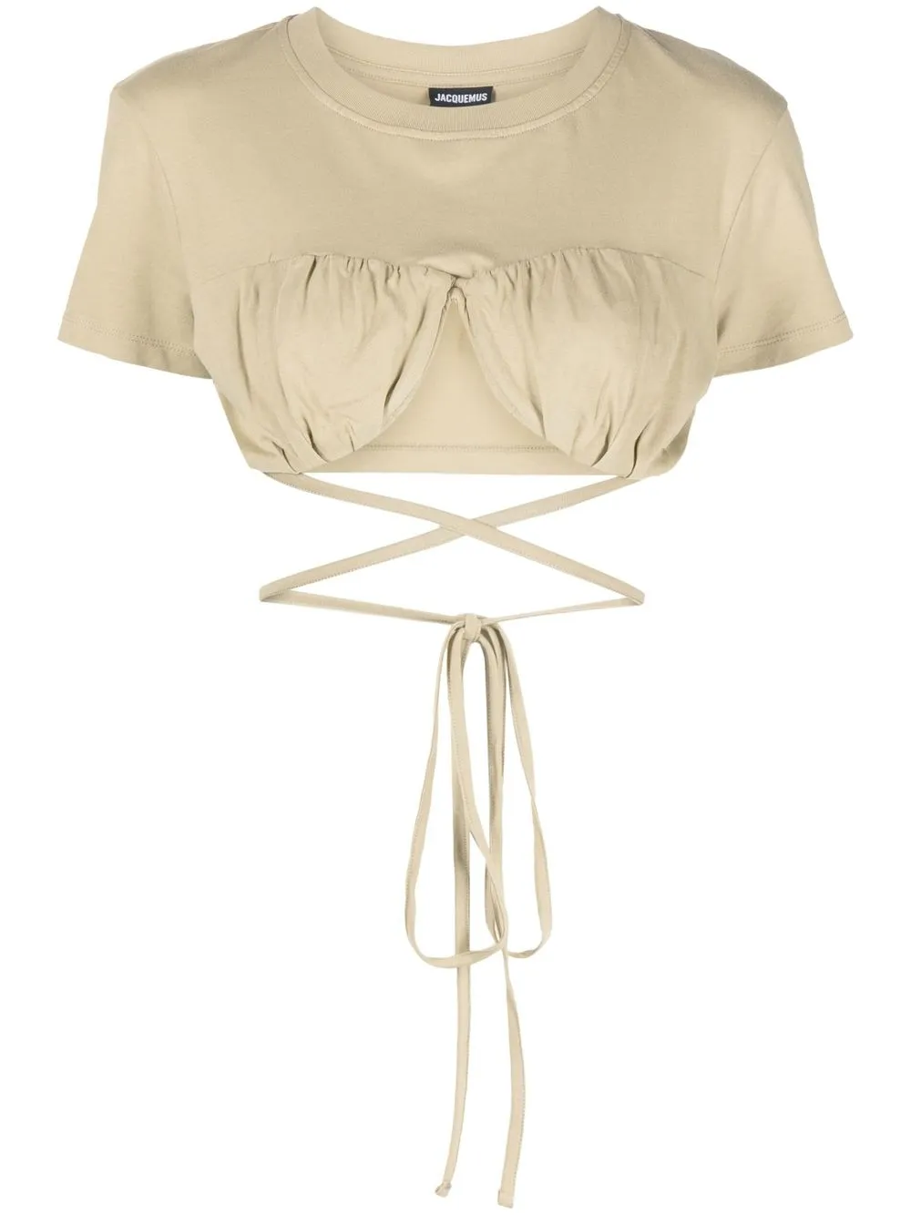 

Jacquemus Le t-shirt Baci gathered top - Brown