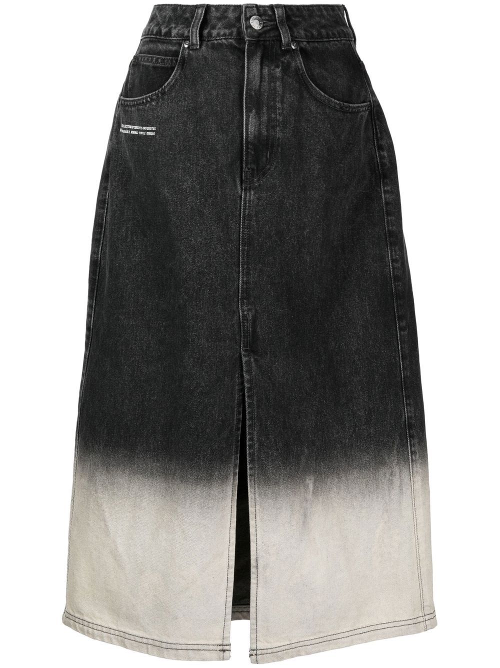 Izzue Faded High-waisted Denim Skirt In Black