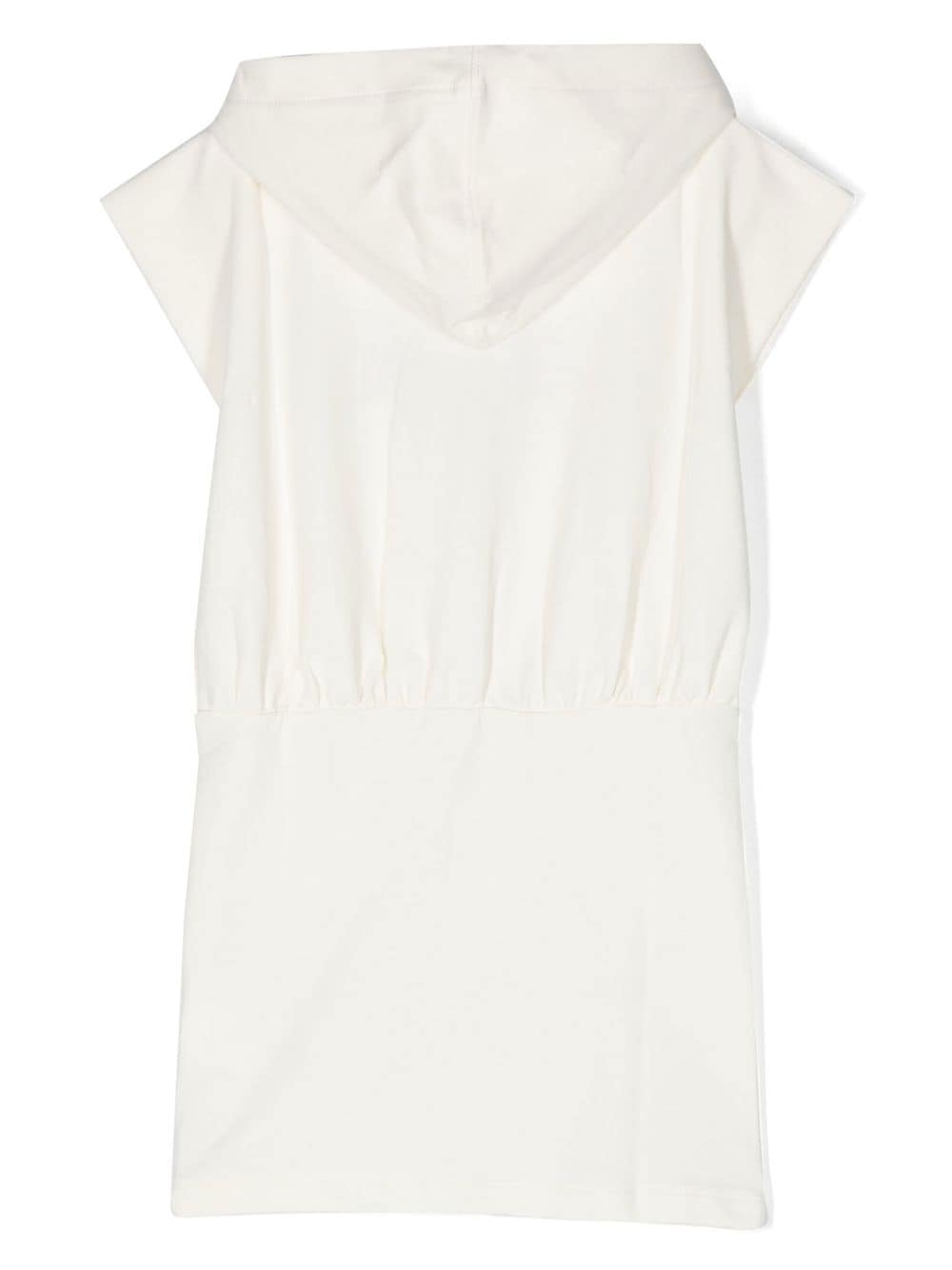 Shop Chiara Ferragni Logo-embroidered Hooded Dress In White