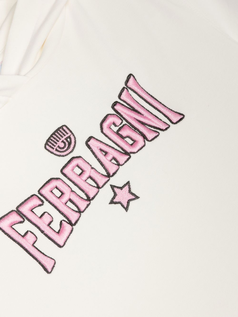 Shop Chiara Ferragni Embroidered-logo Hooded Dress In White