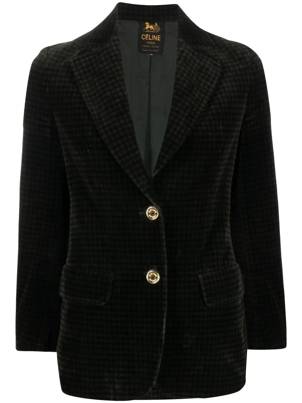 

Céline Pre-Owned 1970s single-breasted velvet blazer - Green