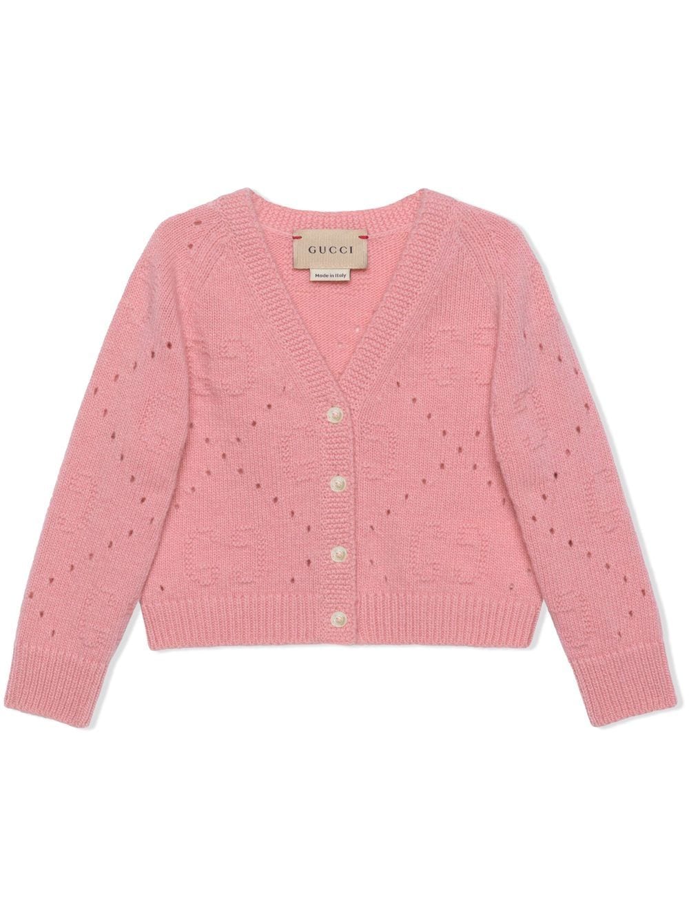 Image 1 of Gucci Kids perforated GG wool cardigan