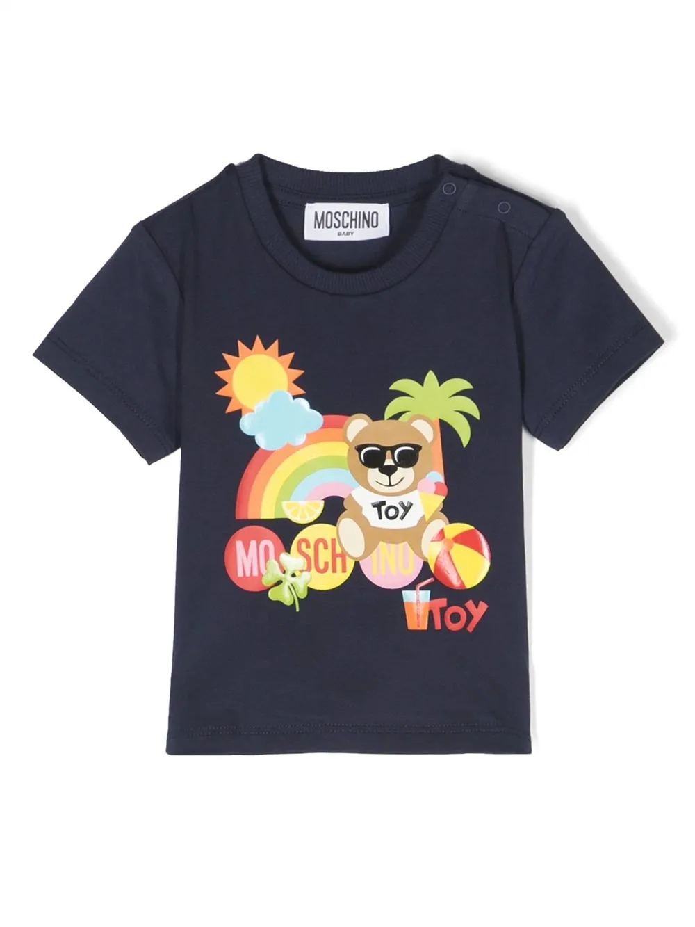 

Moschino Kids Teddy Bear graphic print T-shirt - Blue
