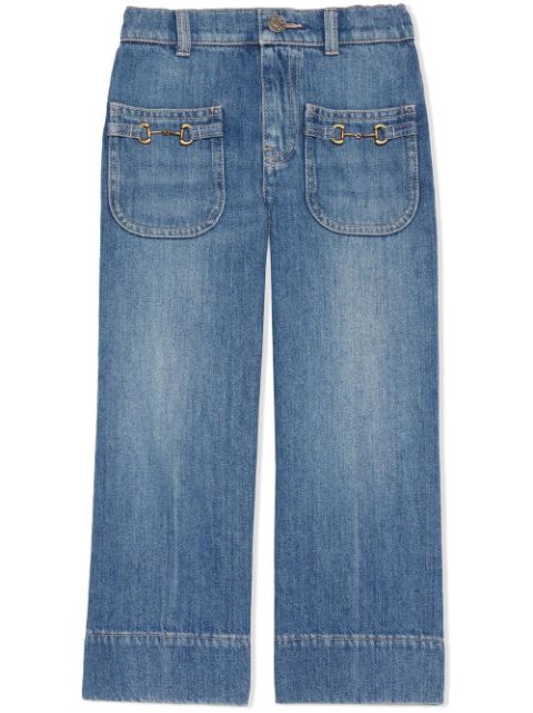 Gucci Kids Horsebit-detail denim jeans