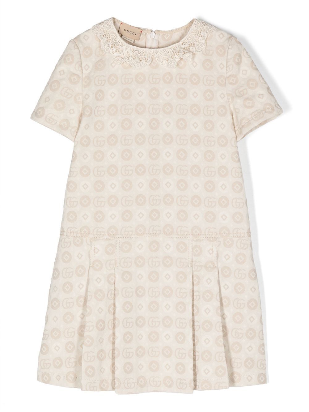 Gucci Kids Double G jacquard denim dress - Neutrals