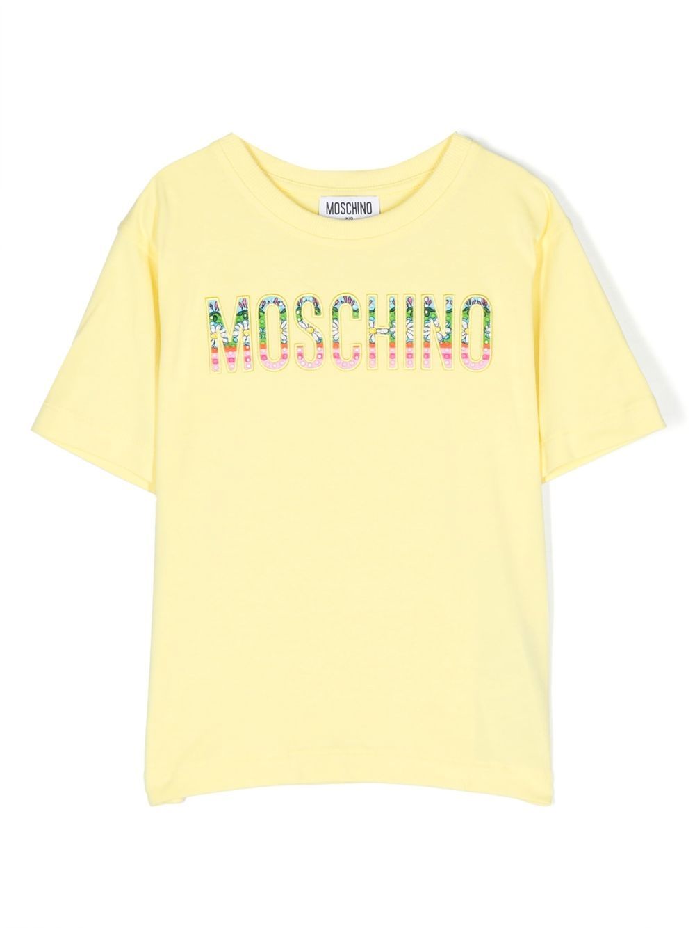 Moschino Kids' Logo-patch T-shirt In Yellow