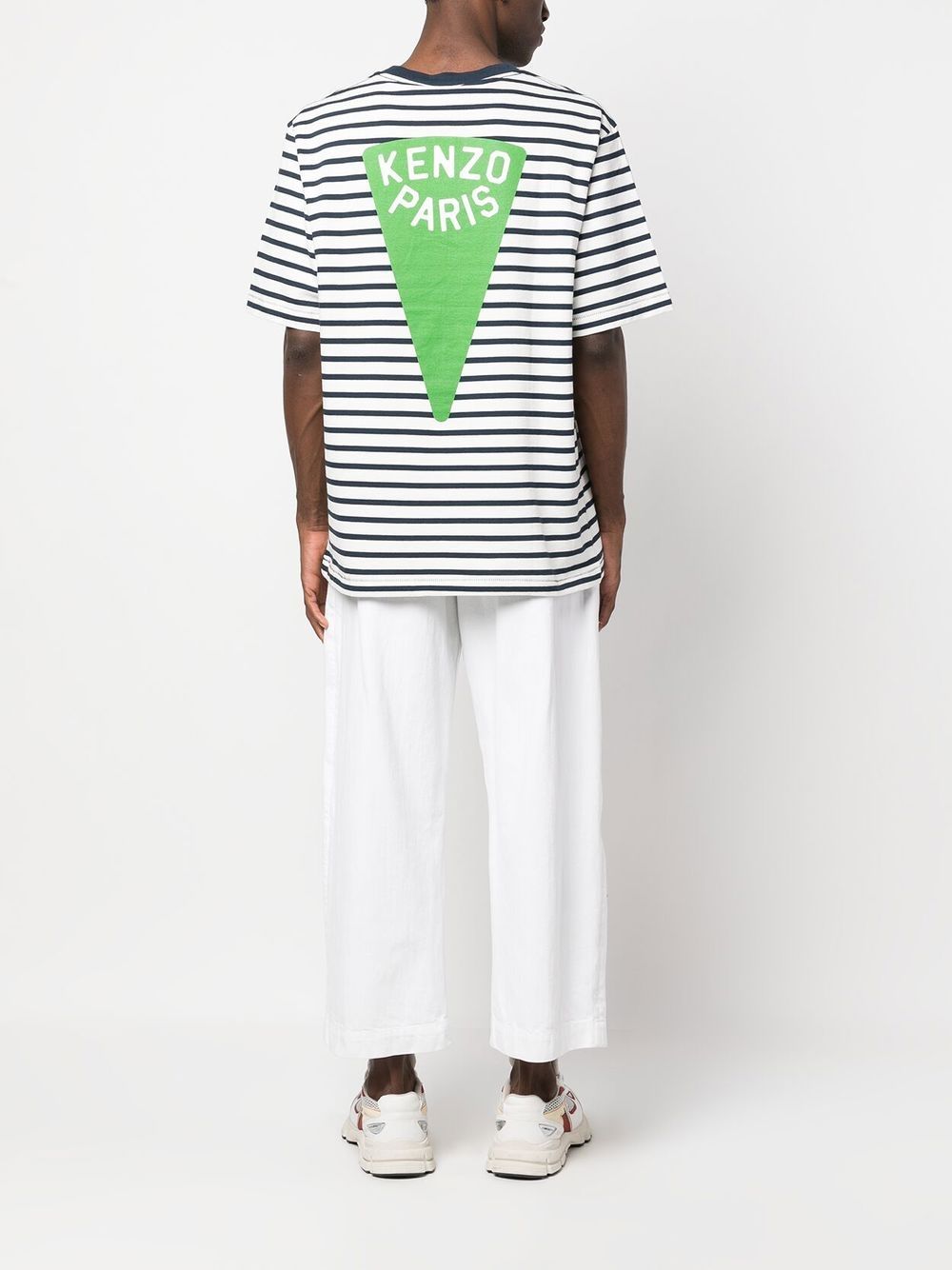 Image 2 of Kenzo striped logo-print T-shirt