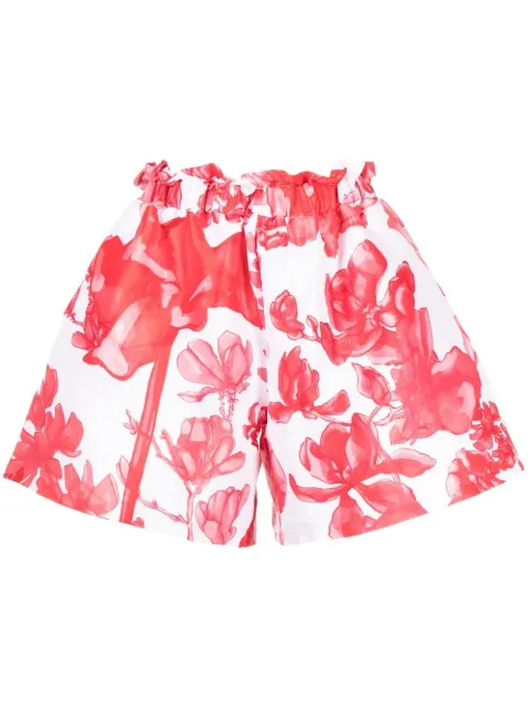 Kika Vargas shorts con cintura paper bag y estampado floral