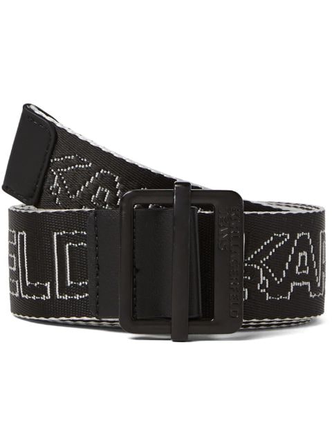 Karl Lagerfeld Jeans logo-embroidered webbing belt