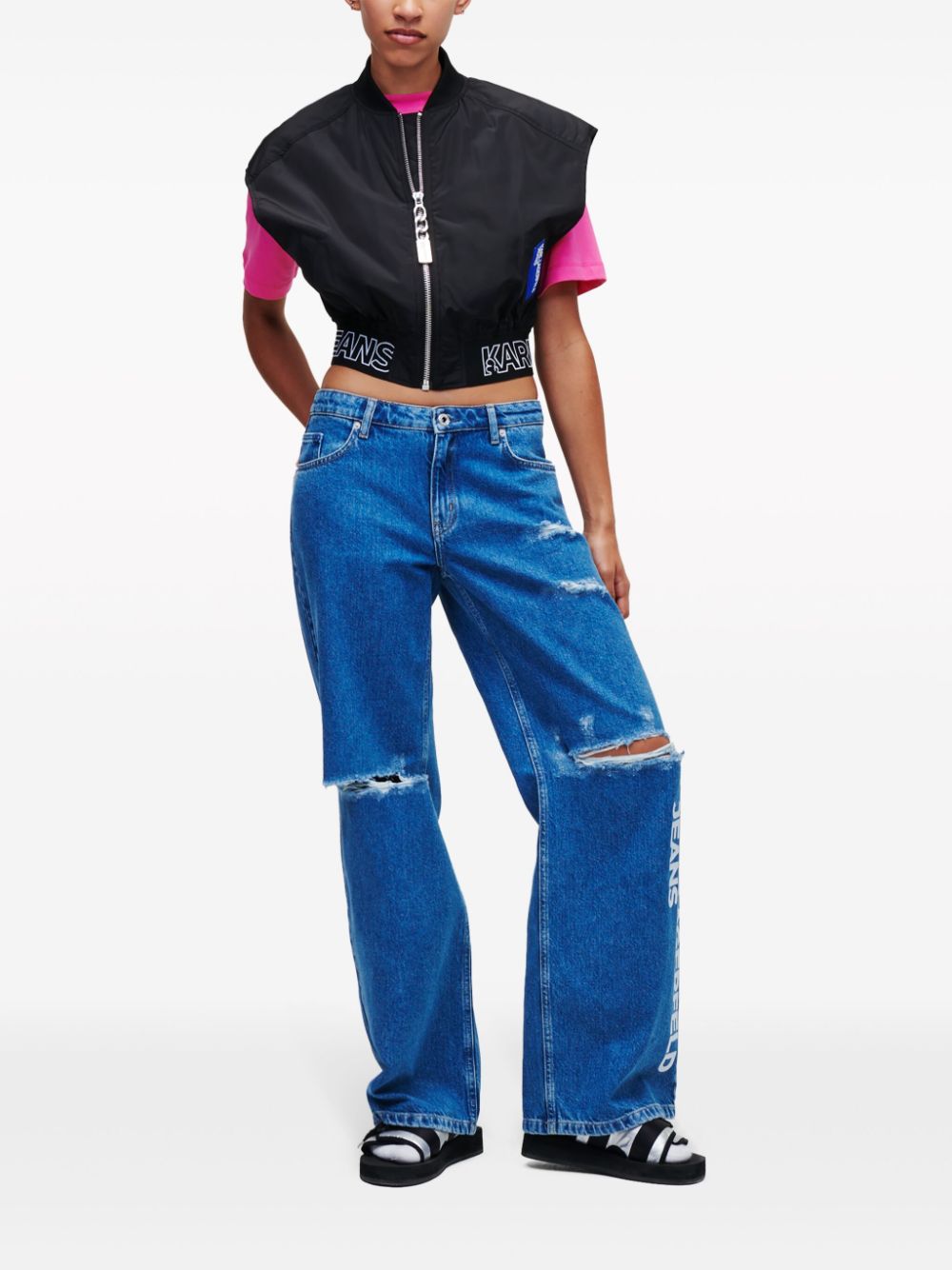 Karl Lagerfeld Jeans Jeans met wijde pijpen - Blauw