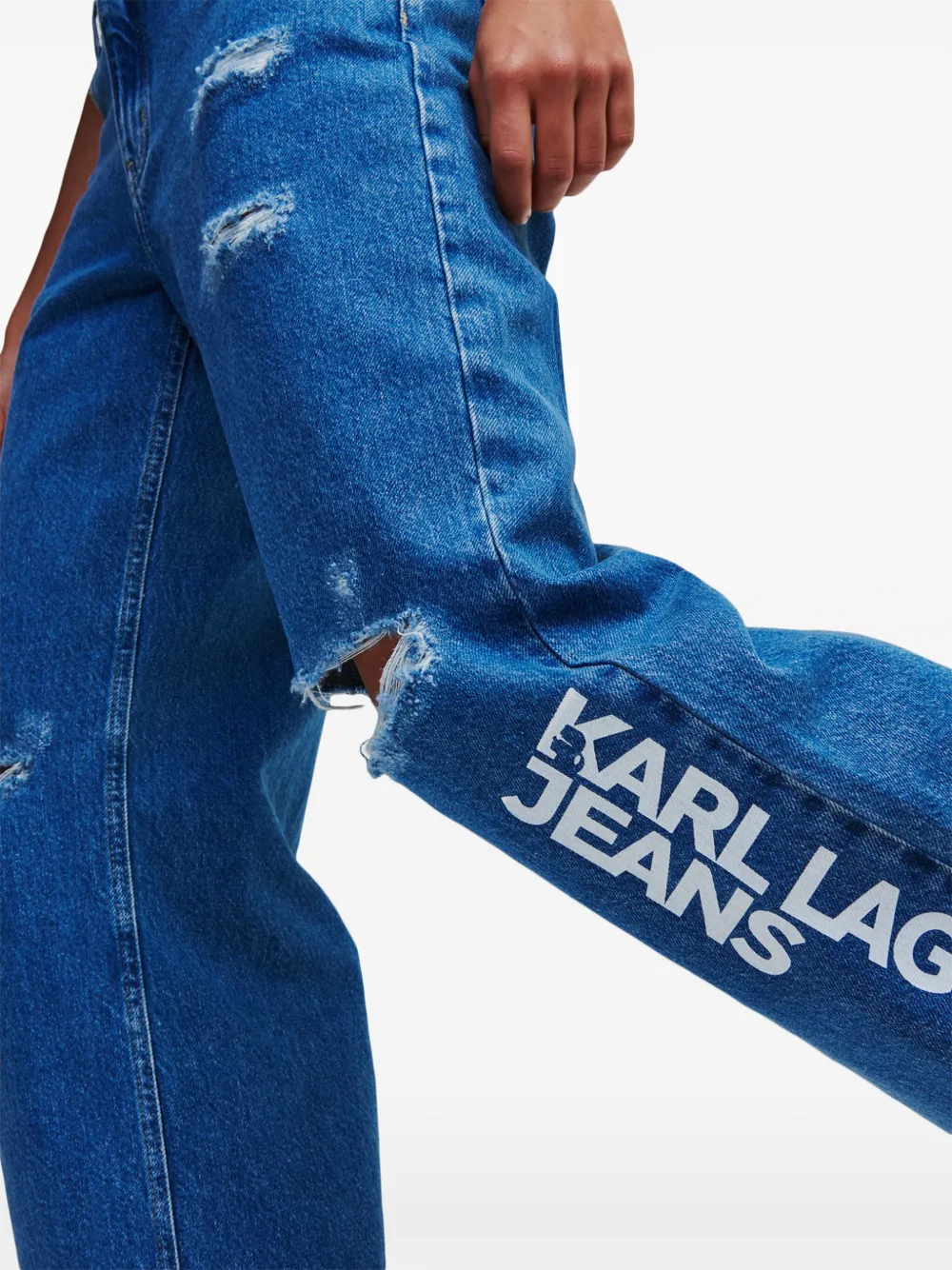 Karl Lagerfeld Jeans met wijde pijpen Blauw