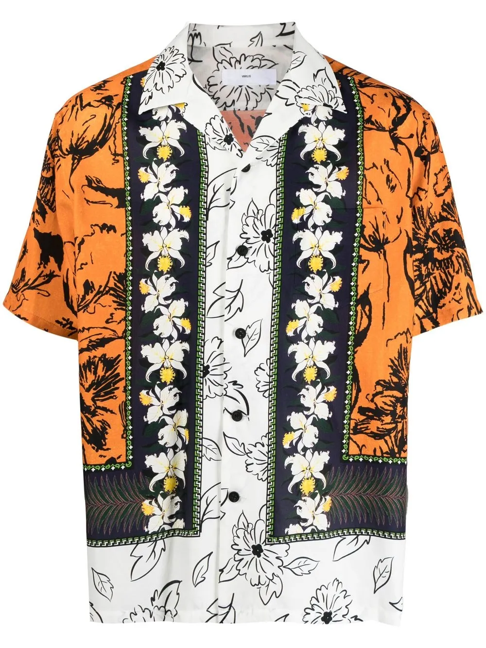 

Toga camisa manga corta con múltiples estampados - Naranja
