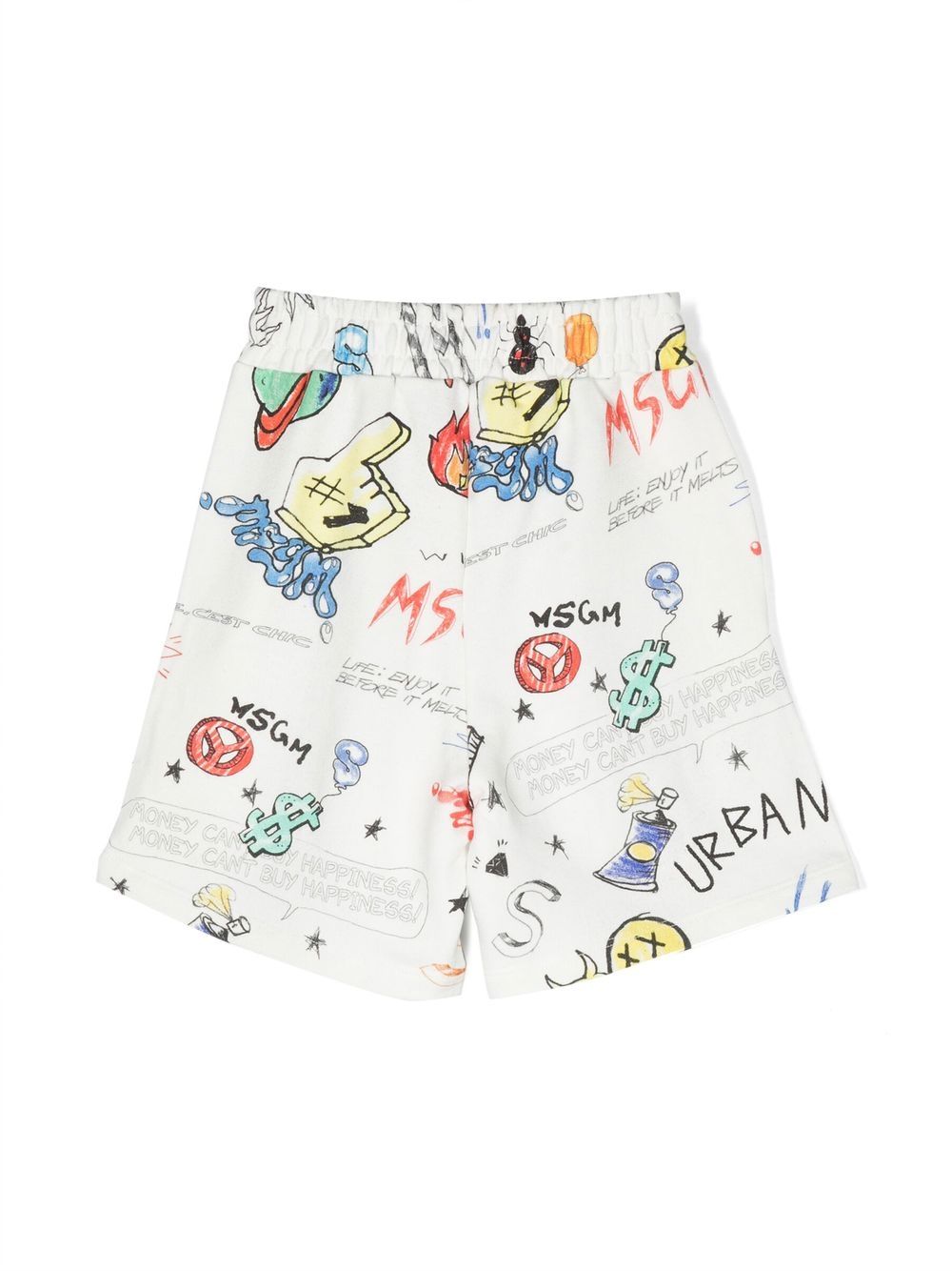 MSGM Kids Shorts met print - Wit