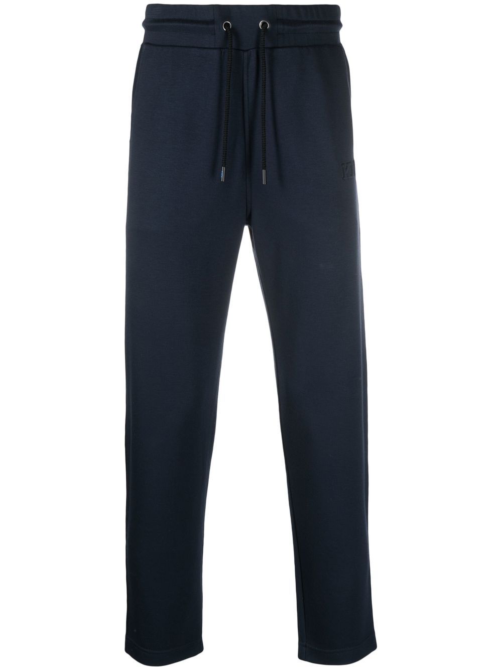 

Kiton logo-embossed cotton track pants - Blue